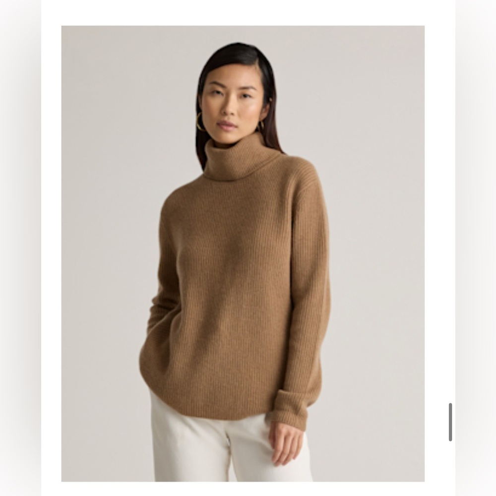 NWOT Quince Cashmere Brown Turtleneck Sweater